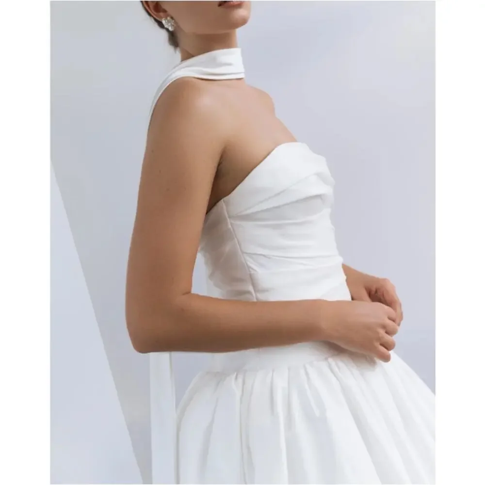 Jenny Yoo Ivory Satin Bridal Scarf One Size